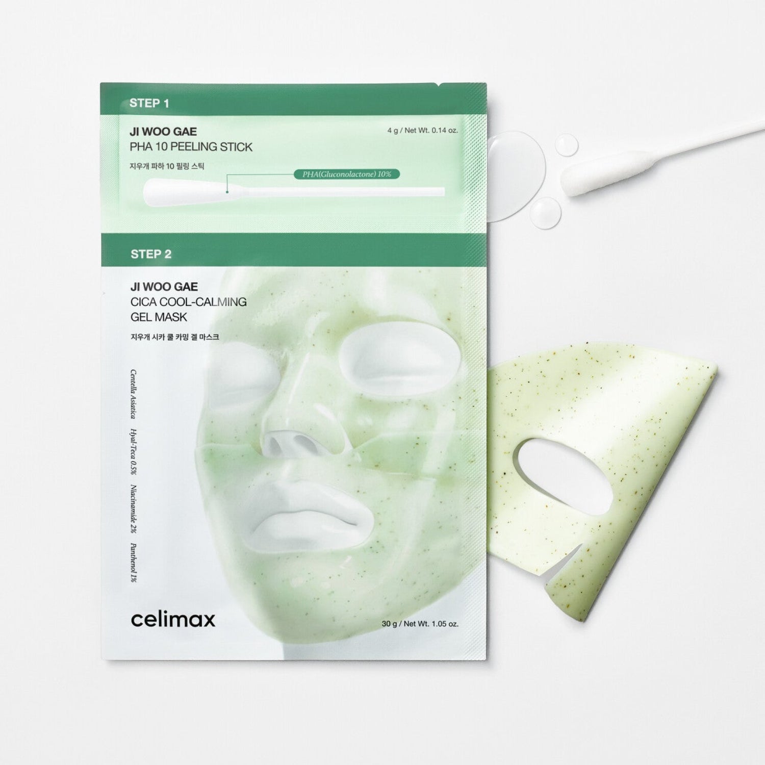 Ji Woo Gae Cica PHA peel 2-step gel mask
