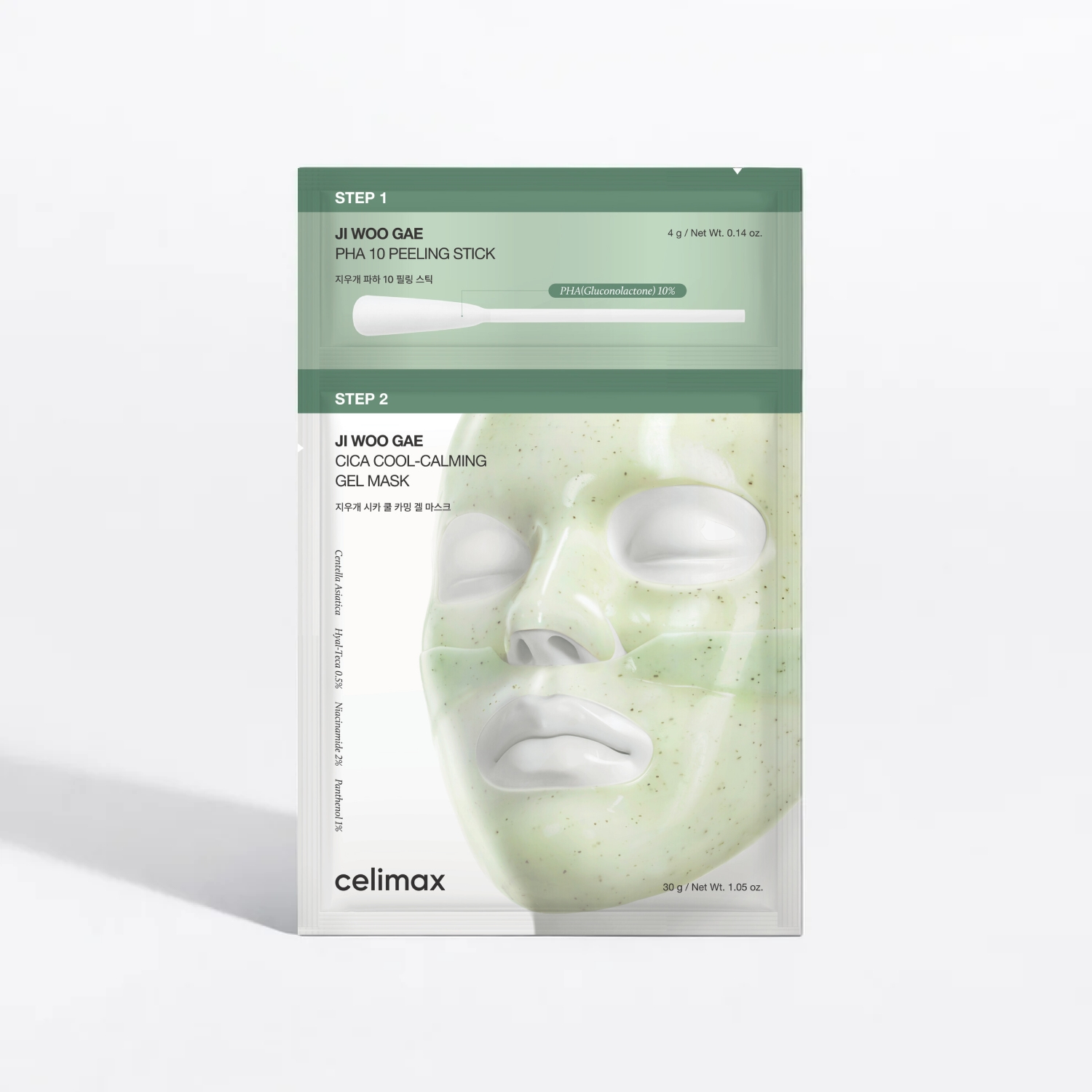 Ji Woo Gae Cica PHA peel 2-step gel mask